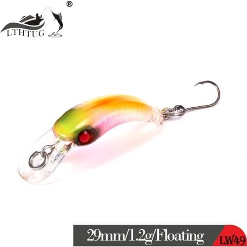LTHTUG Peche Leurre 1.2g 29mm Stream Mini Minnow RICE Wobbler Fishing Lure Crank Bait Artificial Hard Bait Perch Bass Trout Bait