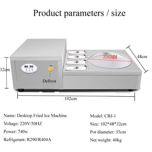 Top shelves single pan thailed ice roll machine commercial fried ice cream machine ice yogur machine