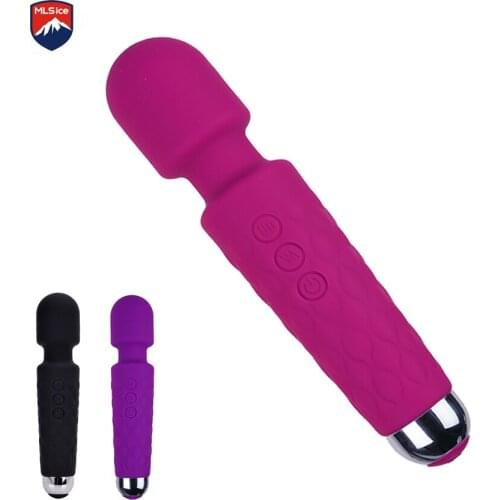 MLSice Powerful AV Wand Massager Women Vibrator USB Rechargeable Electric Head Clit Vibrators Stick Sex Toy for Women Waterproof