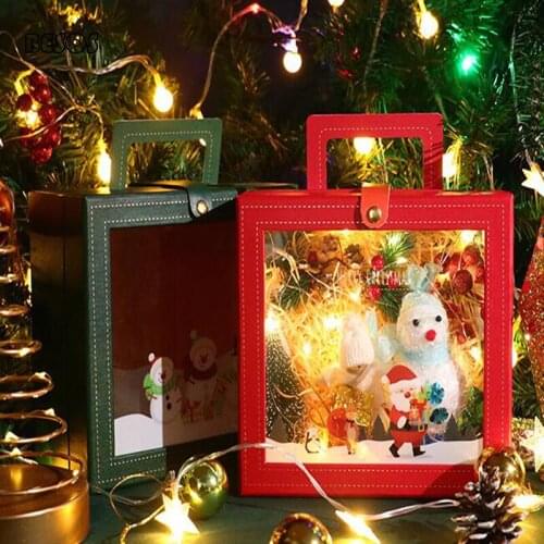 Wholesale Fashion Santa Claus Snowman Pattern Hollow Gift Box party Christmas Activities Flower Scarf Jewelry Packaging Gift Box