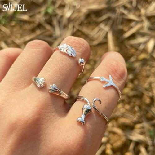 Fashion Cat Rings for Women Bridal Wedding Vintage Open Finger Ring Cat Ear Jewelry Child Christmas Gift pierscionki damskie