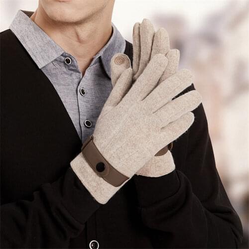 Fashion Winter Warm Gloves For Men Outdoor Touch Screen Windproof Cold-proof Self-heating Mens Gloves Business Wool Gloves New