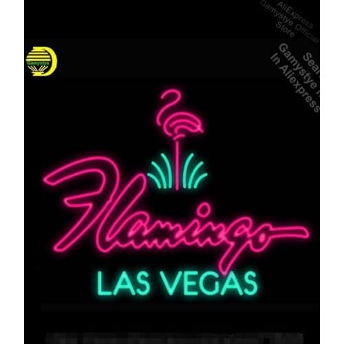 Flamingo Hotel Las Vegas Neon Sign light Car Neon Bulbs signage Vintage neon signs Business Real Glass Windows Garage Wall Sign