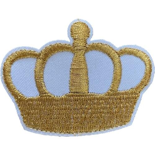 2020 New Gold Crown Embroidered Appliques Patches for Clothes Small Crown Embroidery Badge Accessories DIY 10pcs/lot