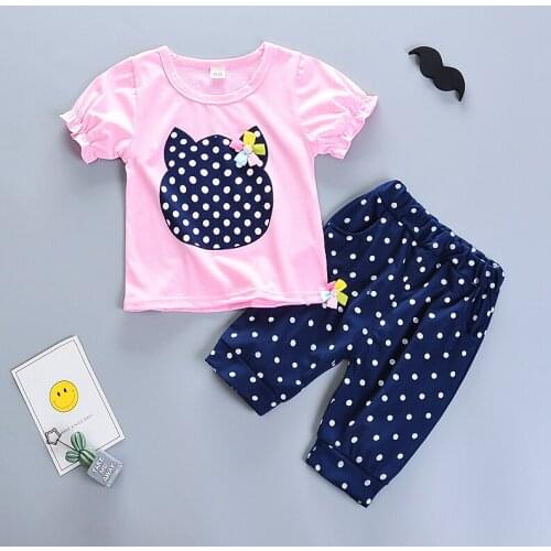 BibiCola new Baby Girls Summer Clothes Fashion Cotton Set girlTwo-piece girls cotton Sports Suit