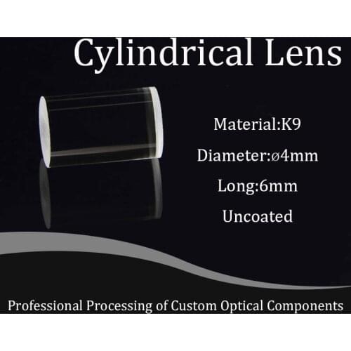 Cylindrical Lens Optics K9 Glass Diameter 4mm，long 6mm,Light Guide Cylindrical Mirror Glass Rod Teaching Experiment