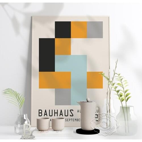 Bauhaus Tetragonum Combination Pattern Prints Poster, Bauhaus Exhibition Design Wall Art, Nordic Style Home Kids Room Wall Decor