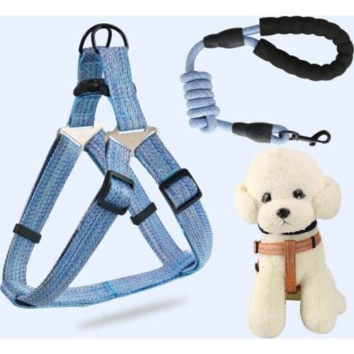 Safety Supplies Dog Harness No Pull Break Free Small Dog Leash Yorkshire Terrier Accessories Pet Adjustable Walking Outdoors