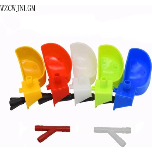 Poultry feeding supplies drinking bowl chicken drinker bird water bowl hanging cup three-way drinke 2pcs