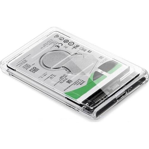 Transparent Enclosure 2.5 Inch USB 3.0 to SATA HDD Case USB 3.0 SATA HDD SSD Solid State Drive Hard Disk Enclosure Box Caddy 2TB