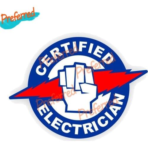 Certified Electrician Decal Motocross Racing Laptop Helmet Trunk Wall Vinyl Car Sticker Die Cutting Waterproof PVC
