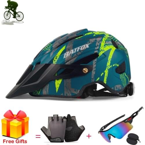 BATFOX Mountain Bike Helmet Men Women EN1078 Breathable Ultra-light Road Riding Bicycle Safety Cap Integrally-molded Mtb Helmet