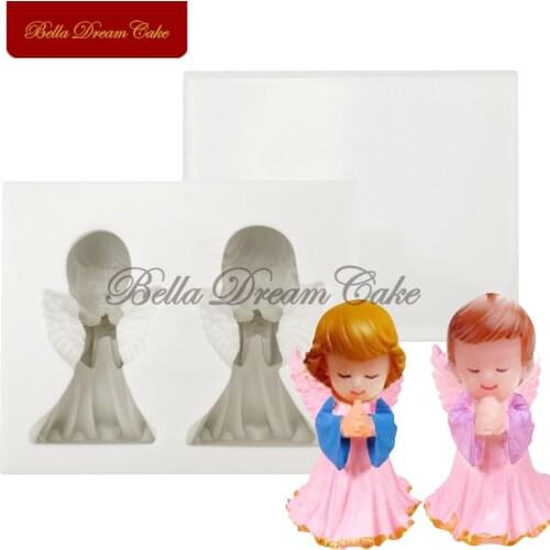Godness Angel Girl Design Silicone Mold DIY Chocolate Fondant Cake Border Mould Cake Decorating Tools Kitchen Baking Accessories