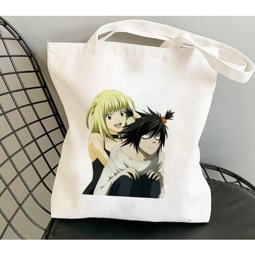 Shopper Bags Misa Amane Death Note Anime Graphic Ladies Canvas Tote Bags Reusable Shopping Bag Handbags Cloth Women Shoulder Bag