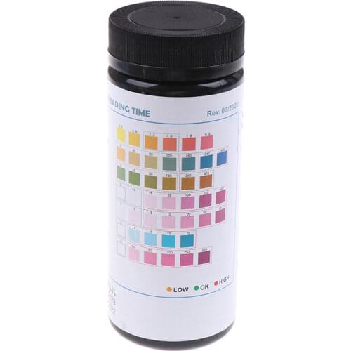 50 Pcs 7 In1 Aquarium Fish Tank Water Tropical Test Strips Kit Nitriet Nitraat Ph Test strips Kh Gh NO2 NO3 Broom Chlorine Test