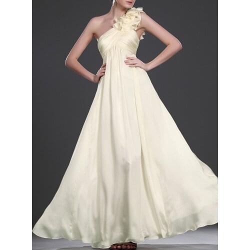 A-line Light Royal Blue One Shoulder Bridesmaid Dress Ruched Evening Formal Dress Wedding Guest Dresses