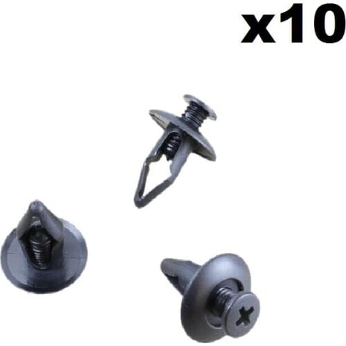 PUSH TYPE INNER FENDER RETAINER CLIPS FOR KIA MAZDA x10 Black
