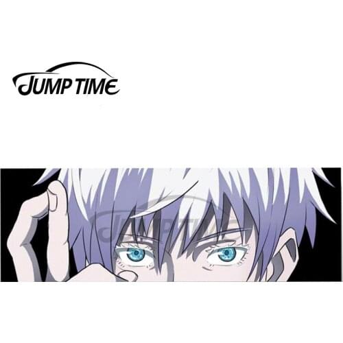 Jump Time 13 x 4.4cm Jujutsu Kaisen Satoru Gojo Slap Car Decal Waterproof Car Stickers Vinyl Material Interesting Scratch-Proof