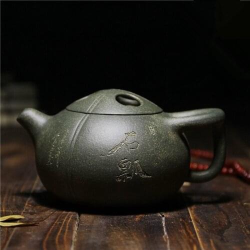 Yixing Zisha teapot green mud stone teapot 300ml Kung Fu teapot tea set Chinese gifts tea sets