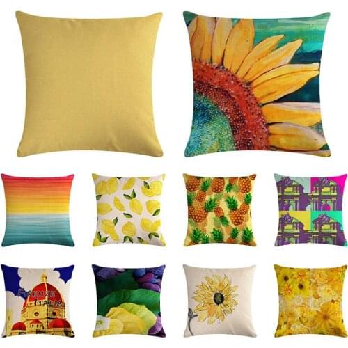Nordic style Yellow Cushion Cover dot rhombus animal printed Throw Pillowcase Waist Pillow Cover Home sofa pillow cover ZY1396