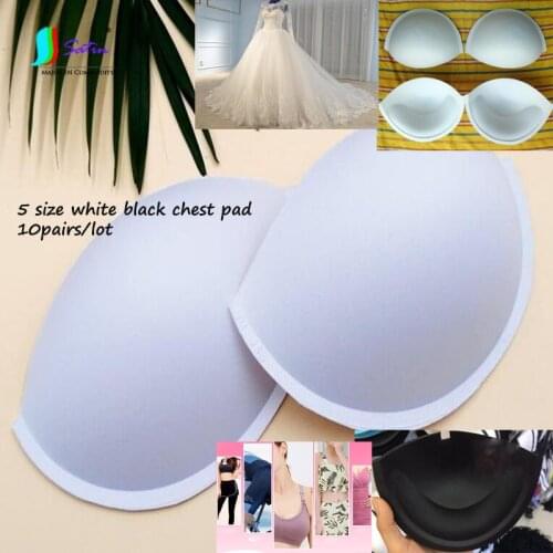 10pairs High Quality 5 Size Large White Black Thickening Semicircle Half Cup Bra Chest Pad Dress Swimsuit Sponge Bra Coaster