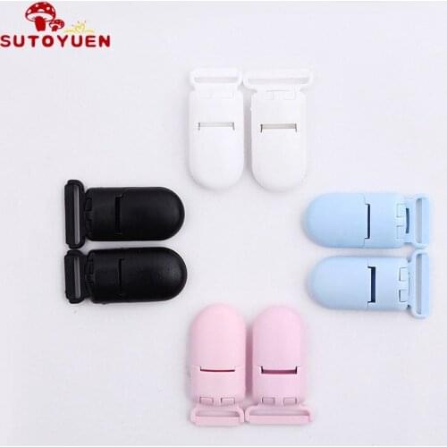 15 Colors 60pcs baby Plastic Pacifier Clips Soother Dummy Holder \D Shape Plastic Clamp Suspender Clip Garment Accessorie