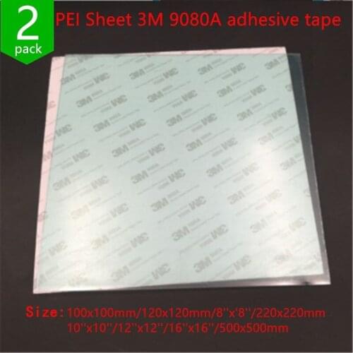 SWMAKER 2pack PEI 3D printing build Sheet 9080A adhesive Tape 3D Printer Build Surface 0.4mm thick Polyetherimide