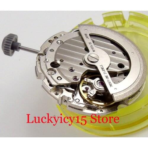 Stainless Steel 21 Jewels MIYOTA 821A Mechanical Movement Date Display Second Hack Function