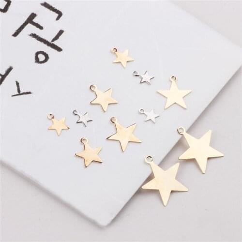 40 pcs/bag Cooper (NOT IRON) Five-point Star Craft Charms DIY Necklace Earring Bracelet Charms Jewelry Findings DIY Accessories