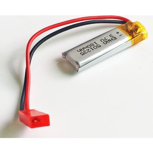 501235 JST SYP 2P 2 pin connector 3.7V 180mAh LiPo Battery Lithium Polymer Rechargeable For Mp3 bluetooth GPS PSP headset camera