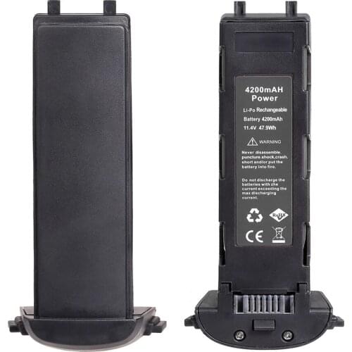 High Quality 11.4V 4200mAh Battery For Hubsan H117S Zino GPS RC Drone Quadcopter Spare Parts Intelligent Flight Battery (Black)