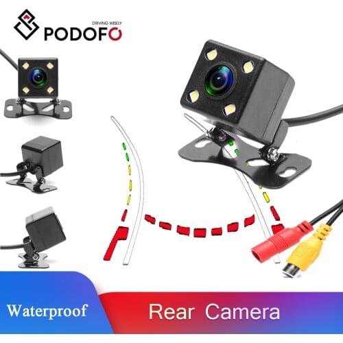 Podofo HD Waterproof Car Rear View Backup Camera Night Vision 170 degre Universal Intelligent Dynamic Trajectory Reverse Camera