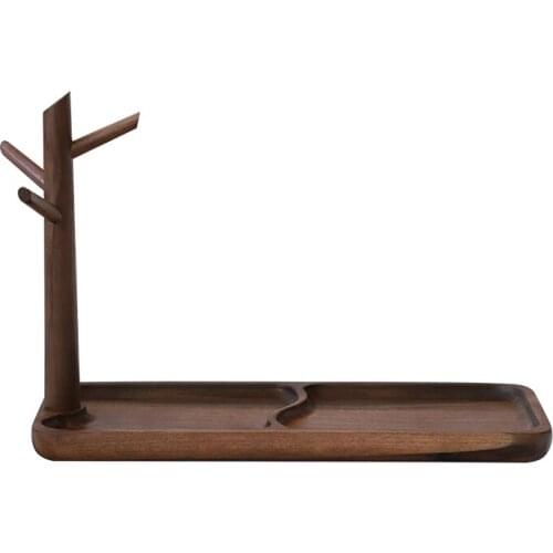 Casegrace 2020 Wooden Jewelry Stand Display Tray Tree Earring Necklace Ring Bracelet Holder Jewellery Display Storage Rack