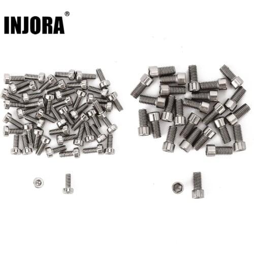 INJORA M2 M3 Metal Screws 1.9 2.2 Wheel Rims Hexagon Screws for 1/10 RC Car Crawler Traxxas TRX4 Axial SCX10 90046 AXI03007