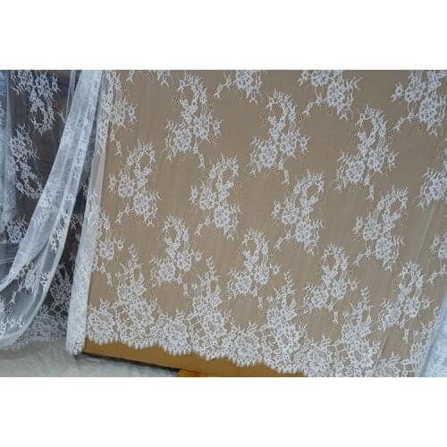 Classic eyelash lace Fabric decoration 1.5x 3 meters/ piece chantilly craft sewing for dress making dec