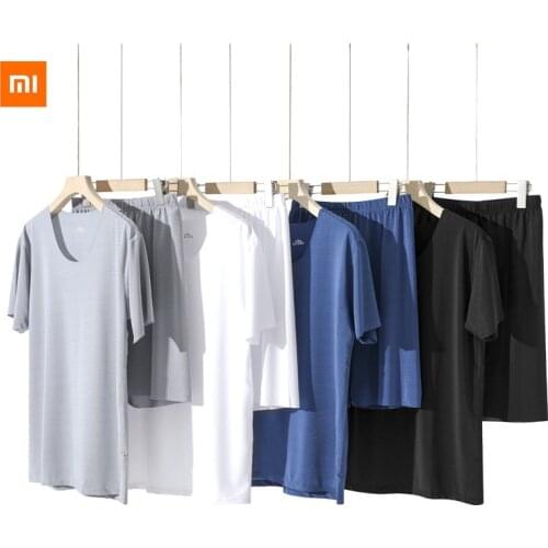Xiaomi Youpin Ice silk short-sleeved suit mens summer casual sports quick-drying shorts men ultra-thin clothes t-shirt pajamas