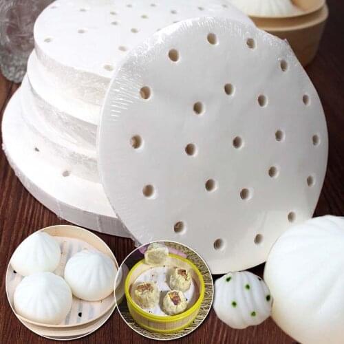 50 Sheets Round Steamed Papers Baking Paper Oven Barbecue Steamed Bun Paper Disposable healthy Steamer Drawer papers