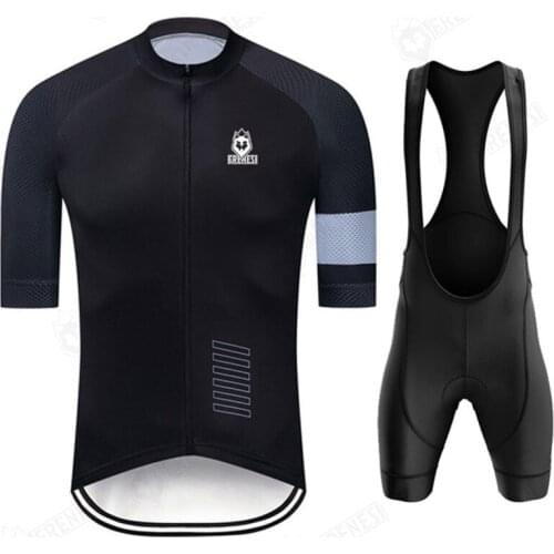 2020 FRENESI Summer Men Sport Clothes Comfortable Racing Bicycle Shirt Suit Quick-Dry Mountain Bike Cycling Jersey Set