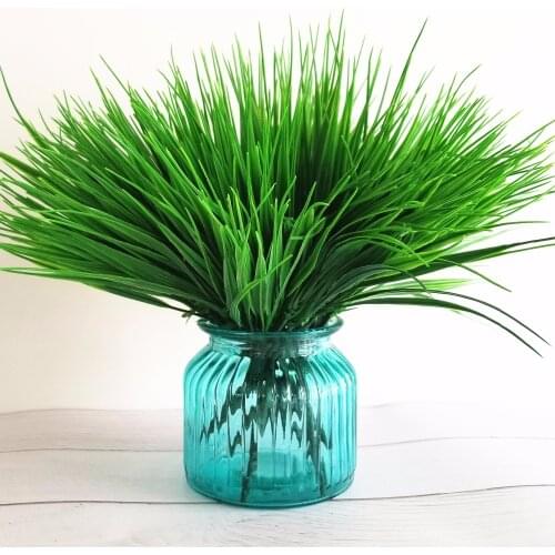 Hot 7-fork Green Grass Artificial Plants For Plastic Flowers Household Store Dest Rustic Decoration Clover Plant Wholesale