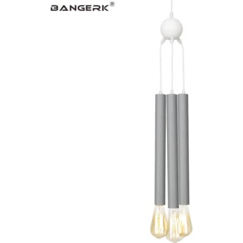 Macarons Iron Pendant Lights Modern Color Straight LED Hanging Lamp Loft Decor Living Dining Room Home Lighting Luminaire