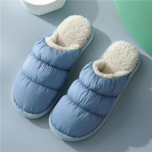 Men Winter Slipper Womens Cotton Home Indoor Slipper Female And Male Couple Warm Shoes Mens Bedroom Non-slip Slippers