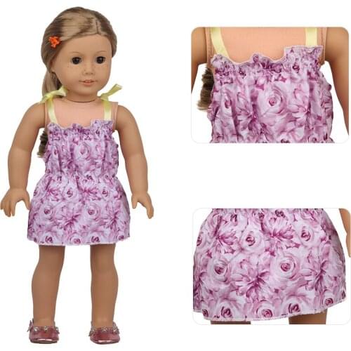 2021 New Pattern Clothes Versatile Flower Slim Dress Fit 18 Inch American&43cm Baby New Born Doll Clothes Accessories
