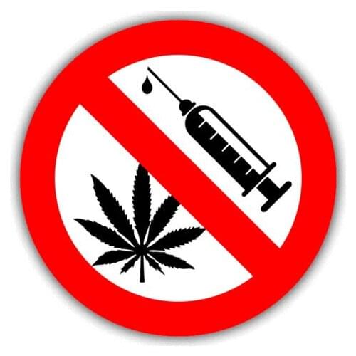 Warning Car Sticker PVC No Drugs Danger Decal Waterproof Reflective Decal,10cm*10cm