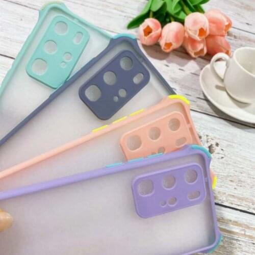 Colorful Four corners drop resistance for Samsung Galaxy S21 Ultra a02s a12 s20 fe m31s A42 m51 s21 plus Translucent Back Cover