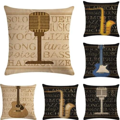 Retro musical instruments Throw Pillows cover Sofa Car Cushion Cover for Home Decorative 45x45cm Pillowcase