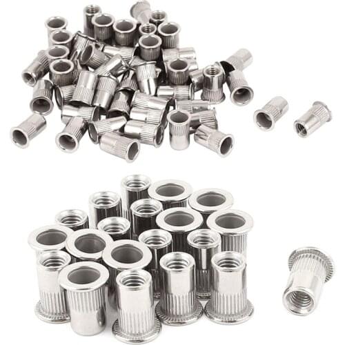 M4x10mm Stainless Steel Threaded Blind Rivet Nut Insert Nutserts 50pcs & 20 Pcs 304 Stainless Steel Rivet Nut Rivnut Insert Nuts