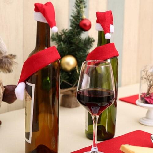Christmas Ornament Gift Festival Glass Hat Scarf Red Wine Bottle Event Party Supplies Xmas Gift