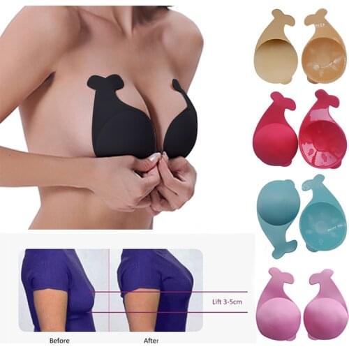 Silicone Invisible Lingerie Strapless Sexy Bras For Women Cover Nipple Reusable Breast Petal Lift Bralette Sticky Bra Push Up