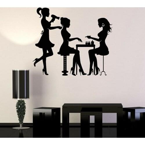 Stylist Silhouette Wall Decal Beauty Hair Salon Spa Nail Art Interior Decor Vinyl Window Stickers Fashion Girls Wallpaper E525