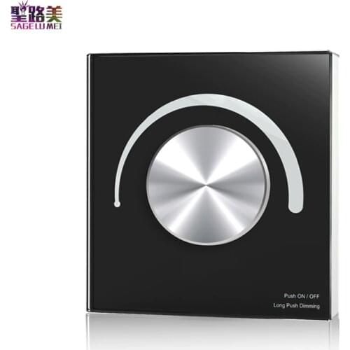 T18-2 AC100-240V 1-10V Knob Rotary Glass Panel Dimmer 1 channel AC Relay output High Voltage input black or wihte shell